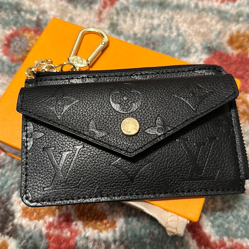 Recto Verso card holder black monogram empreinte leather